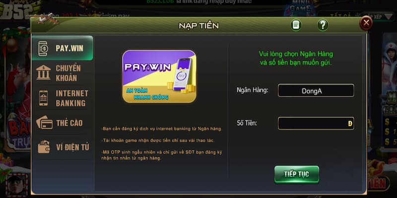 Ưu đãi hấp dẫn khi nạp tiền tại B52club